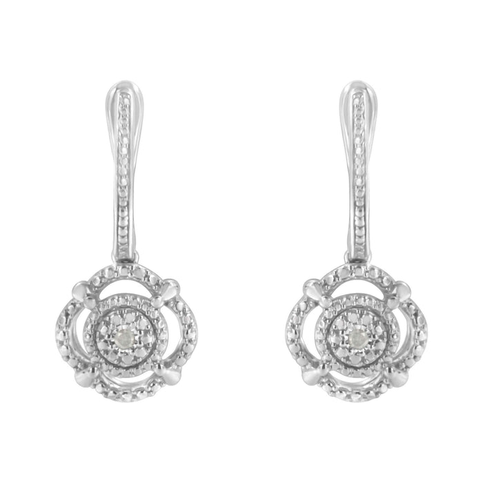 .925 Sterling Silver Miracle-Set Diamond Accent Drop and Dangle Earrings (I-J Color, I3 Clarity)