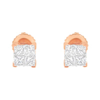 10K Gold Princess Diamond Composite Stud Earring (1/2 cttw, I-J Color, I1-I2 Clarity)