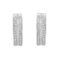 10K White Gold Diamond Hoop Earring (1/2 cttw, I-J Color, I2-I3 Clarity)