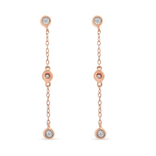 10K Rose Gold Plated .925 Sterling Silver 1/15 Cttw Diamond Dangle Earring (I-J Color, I3-Promo Clarity)-2