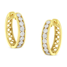 10KT Yellow and White Gold Diamond Hoop Earring (1/2 cttw, J-K Color, I2-I3 Clarity)-2