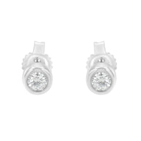 10K Gold 0.15 Cttw Round Brilliant-Cut Near Colorless Diamond Bezel-Set Stud Earrings (H-I Color, I1-I2 Clarity)