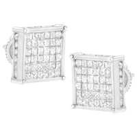 10K White Gold 2ct TDW Princess-Cut Composite Diamond Stud Earring (I-J ,I2-I3)