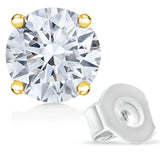 14K Gold 1/2 Cttw Round Brilliant Cut Lab Grown Diamond 4-Prong Classic Solitaire Stud Earrings-3 thumbnail 4