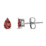 14K White Gold 1/2 Cttw Lab Grown Pink Pear Diamond 3 Prong Set Martini Solitaire Stud Earrings (Pink Color, VS2-SI1 Clarity)-2 thumbnail 3