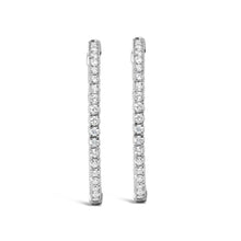 14K White Gold 1 3/4 Cttw Lab Grown Diamond Inside Out Hoop Earrings (G-H Color, VS2-SI1 Clarity)-2