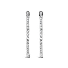 14K White Gold 1 1/2 Cttw Lab Grown Diamond Inside Out Hoop Earrings (G-H Color, VS2-SI1 Clarity)-2