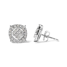 10K White Gold 1/2 Cttw Diamond Cushion Shaped Composite Stud Earrings (I-J Color, I1-I2 Clarity)-2