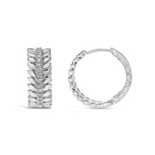 14K White Gold 1/4 Cttw Lab Grown Diamond Leafy Wreath Hoop Earrings (F-G Color, VS1-VS2 Clarity)-2