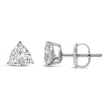 14K White Gold Trillion Cut Lab Grown Diamond 3-Prong Classic Solitaire Stud Earrings (F-G Color, VS1-VS2 Clarity)-4 thumbnail 5
