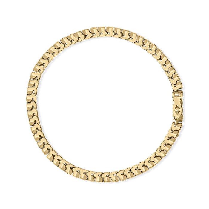 14K Yellow Gold 1 3/4 Cttw Diamond and 5.0 Cttw Blue Sapphire Bezel Set Tennis Bracelet (G-H Color, SI1-SI2 Clarity) - 7