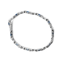 10K White Gold 5x4mm Oval Sapphire Gemstone and 1/10 Cttw Diamond Prong Set 