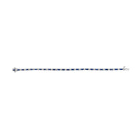 14K White Gold 1 1/10 Cttw Diamond and Blue Sapphire Alternating Link Tennis Bracelet (I-J Color, SI2-I1 Clarity) - 7