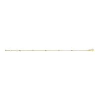 14K Yellow Gold Alternating Red Ruby and White Diamond Bezel Station Chain Bracelet (I-J Color, SI2-I1 Clarity) - 7.5