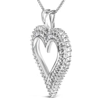 .925 Sterling Silver Diamond Heart 18