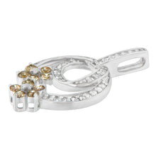 .925 Sterling Silver 1 cttw Round Cut Diamond Floral Garden Pendant Necklace (H-I, I1-I2)-2