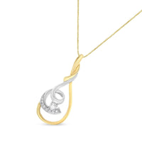 Espira 10K Two-Tone Yellow & White 1/6 Cttw Brilliant-Cut Diamond Layered Spiral 18