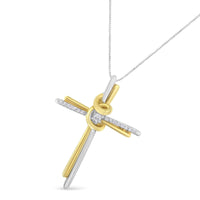Espira 10K Two-Tone Yellow & White Gold Diamond-Accented Cross 18