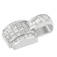 14K White Gold 2 1/5 Cttw Princess Cut Composite Diamond Pendant with Diamond Bale Pendant Necklace (H-I Color,SI1-SI2 Clarity) - NO CHAIN INCLUDED-2