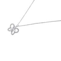 .925 Sterling Silver 1/4 cttw Prong-Set Diamond Butterfly 18