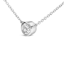 14K White Gold 1.00 Cttw Bezel Set Round Lab-Grown Diamond Solitaire 18" Pendant Necklace (F-G Color, VS1-VS2 Clarity)-2