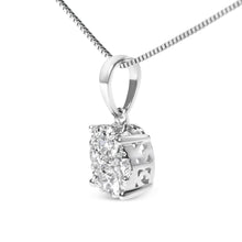 14k White Gold 1/2 Cttw Lab Grown Diamond Floral Cluster Pendant 18" Necklace (G-H Color, VS1-VS2 Clarity)-2