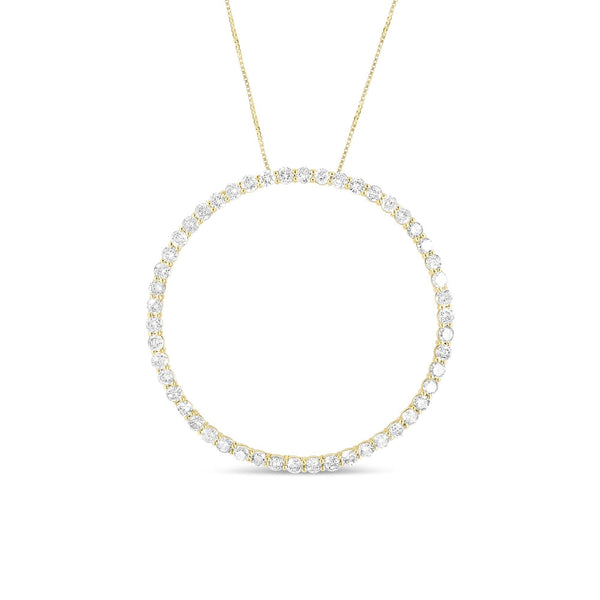 10K Yellow Gold Plated .925 Sterling Silver 4 Cttw Diamond Circle Hoop 18