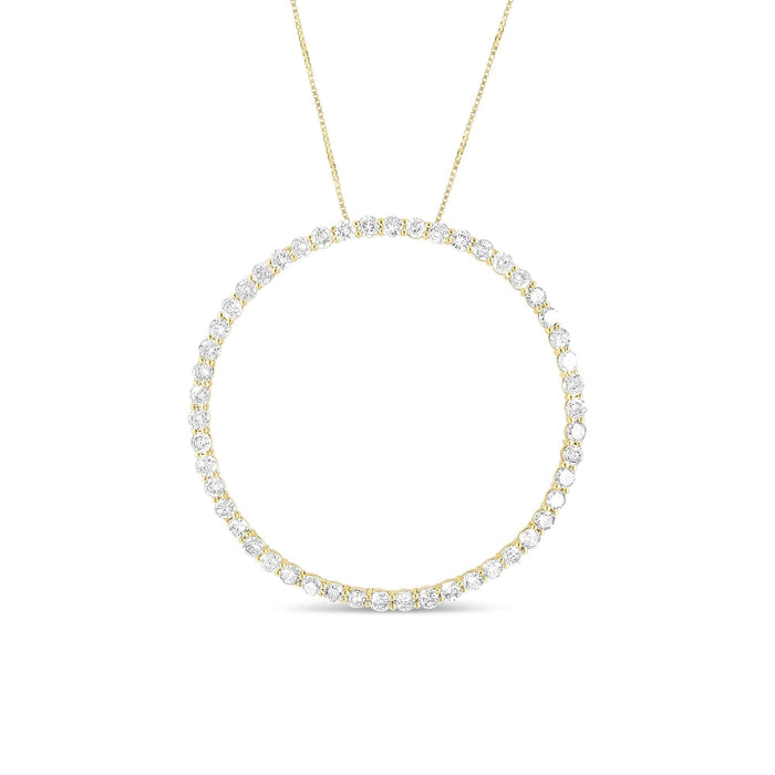 10K Yellow Gold Plated .925 Sterling Silver 4 Cttw Diamond Circle Hoop 18