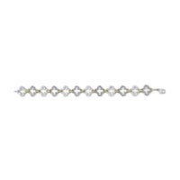 .925 Two-tone Sterling Silver 1/10 Cttw Natural Round Diamond Fashion Tennis Bracelet (I-J Color, I1-I2 Clarity) - 7