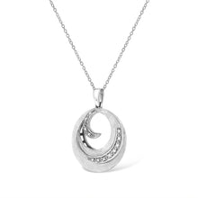 .925 Sterling Silver Pave-Set Diamond Accent Fashion Circle 18" Pendant Necklace (I-J Color, I1-I2 Clarity)-2