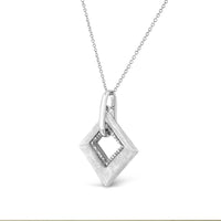 .925 Sterling Silver Pave-Set Diamond Accent Kite Shape 18