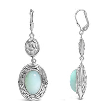 .925 Sterling Silver Chalcedony Diamond Accent Drop and Dangle Earring (K-L Color, I1-I2 Clarity)-2