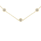 Sterling Silver Diamond Station Necklace (1/2 cttw, K-L Color, I2-I3 Clarity)-4 thumbnail 5