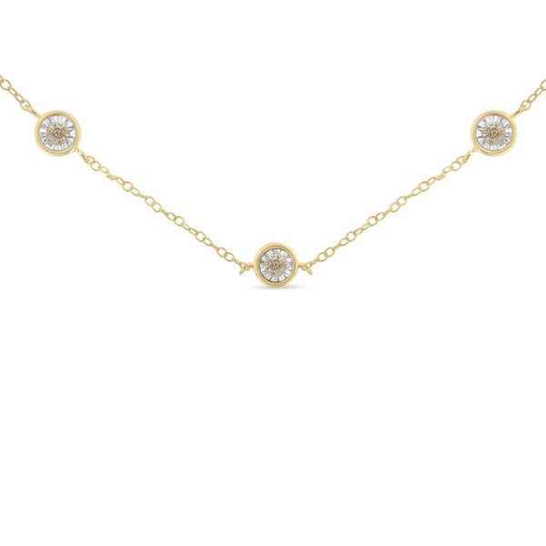 Sterling Silver Diamond Station Necklace (1/2 cttw, K-L Color, I2-I3 Clarity)