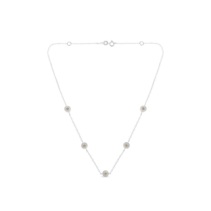 Sterling Silver Diamond Station Necklace (1/2 cttw, I-J Color, I1-I2 Clarity)