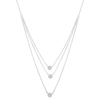 .925 Sterling Silver 1/2 Cttw Round Diamond Medallion Multi-Strand Tri Pendant 18