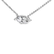 14K White Gold 1/2 Cttw Marquise Lab-Grown Diamond East West Solitaire 18" Pendant Necklace (F-G Color, VS2-SI1 Clarity)-2