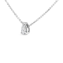 14K White Gold 1/2 Cttw Pear Shape Lab-Grown Diamond 3-Prong Solitaire Pendant Necklace 18 Inch (F-G Color, VS2-SI1 Clarity)-2