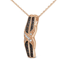 10K Rose Gold 1/4 Cttw White and Chocolate Brown Diamond Infinity Twist Pendant Necklace (I-J Color, I1-I2 Clarity)-2