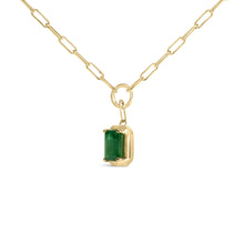 10K Yellow Gold Emerald Cut 6x4 MM Green Emerald Solitaire Pendant Necklace - 18 inch-4