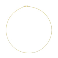 Unisex Solid 14K Gold 0.75mm Classic Box Chain Necklace