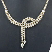 14k Yellow Gold 17.0 Cttw Diamond Double Row Lariat 18
