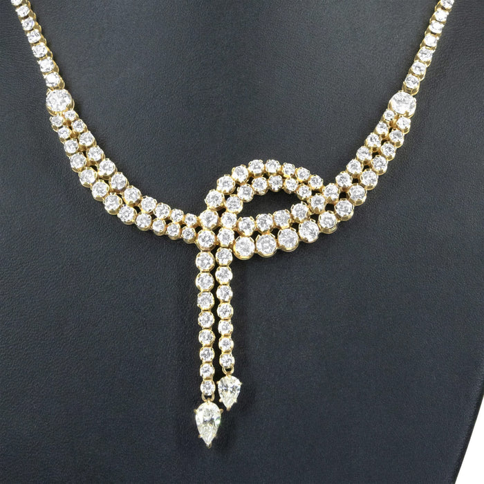 14k Yellow Gold 17.0 Cttw Diamond Double Row Lariat 18