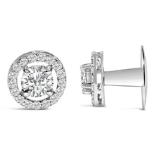 Men's 14K White Gold 1 3/4 Cttw Lab Grown Diamond Halo Cufflink-2