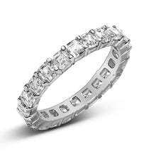 14K White Gold 2 1/3 Cttw Asscher Cut Lab Grown Diamond Eternity Band Ring (E-F Color, VS1-VS2 Clarity) - Ring Size 5.5-2