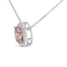 14K White Gold 2 3/8 Cttw Lab Grown Pink Diamond Solitaire with Halo Pendant Necklace - 17" Inches-2