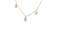14K Rose Gold 1 3/8 Cttw Oval Lab Grown Diamond Dangle Station Necklace - 17