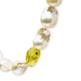 14K Yellow Citrine, Amethyst, and Baroque Pearl Strand Necklace - 18
