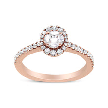 18K Rose Gold 1/2 Cttw Composite Marquise Composite Diamond Oval Shaped Halo Engagement Ring (F-G Color, VS1-VS2 Clarity)-2
