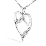 .925 Sterling Silver Diamond Accent Infinity Heart Love Pendant Necklace (J-K Color, I2-I3 Clarity) - 18